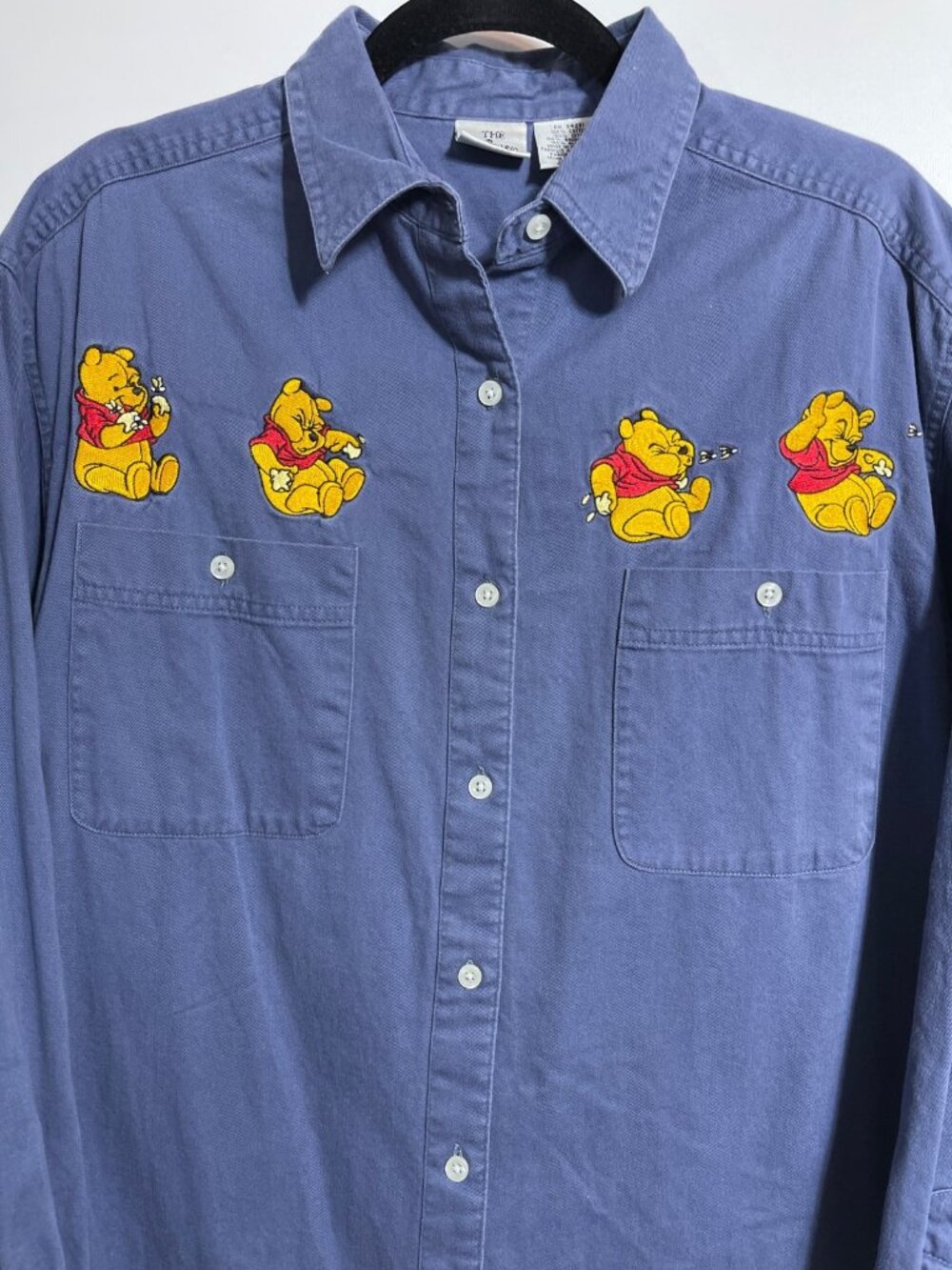 The Disney Store Winnie The Pooh Embroidered Shirt Button Front XL Embroidered - Picture 2 of 6